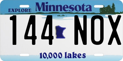 MN license plate 144NOX