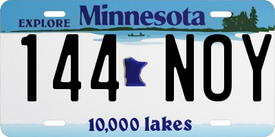MN license plate 144NOY