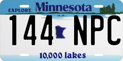 MN license plate 144NPC