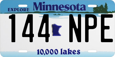 MN license plate 144NPE