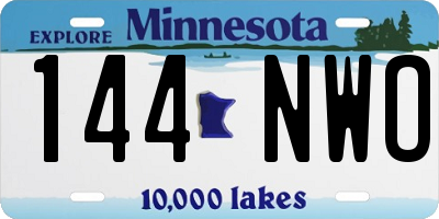 MN license plate 144NWO