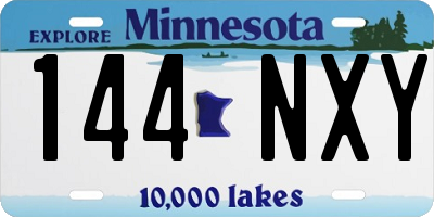 MN license plate 144NXY