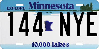 MN license plate 144NYE