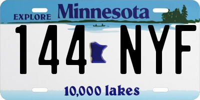 MN license plate 144NYF