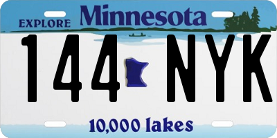 MN license plate 144NYK