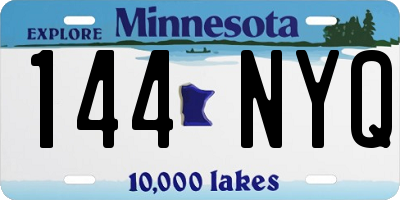 MN license plate 144NYQ