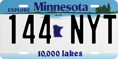 MN license plate 144NYT