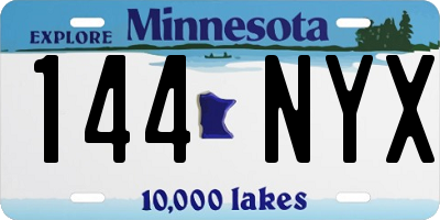 MN license plate 144NYX