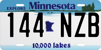 MN license plate 144NZB