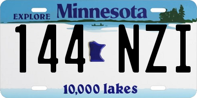 MN license plate 144NZI