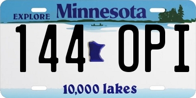 MN license plate 144OPI