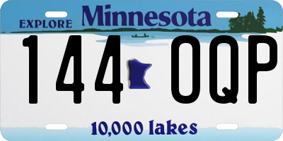 MN license plate 144OQP
