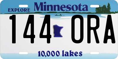 MN license plate 144ORA