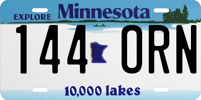 MN license plate 144ORN