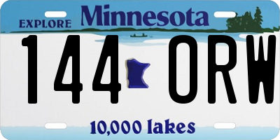 MN license plate 144ORW