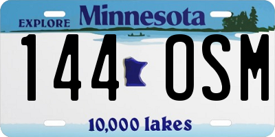 MN license plate 144OSM