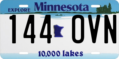 MN license plate 144OVN