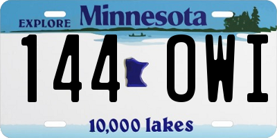 MN license plate 144OWI