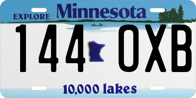 MN license plate 144OXB
