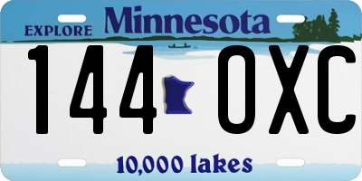 MN license plate 144OXC
