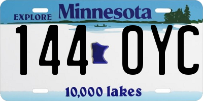 MN license plate 144OYC