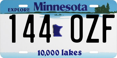 MN license plate 144OZF