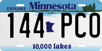 MN license plate 144PCO