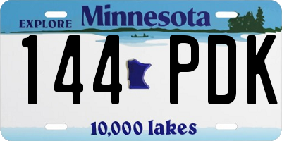 MN license plate 144PDK