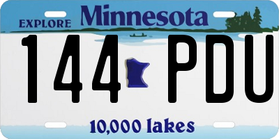 MN license plate 144PDU