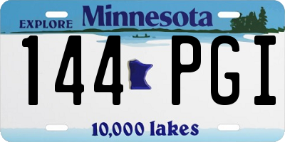 MN license plate 144PGI