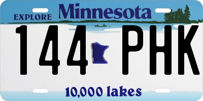 MN license plate 144PHK