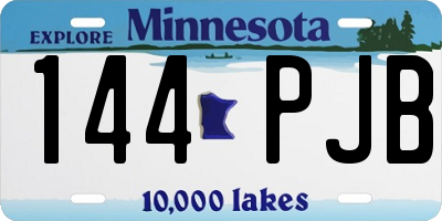 MN license plate 144PJB