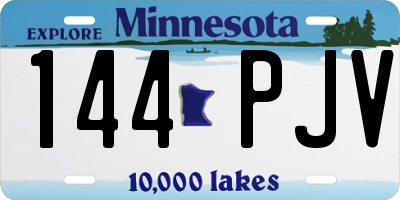 MN license plate 144PJV