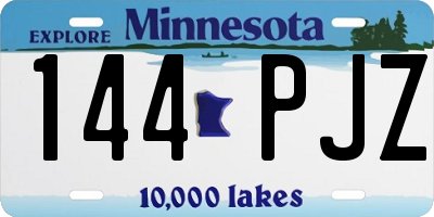 MN license plate 144PJZ