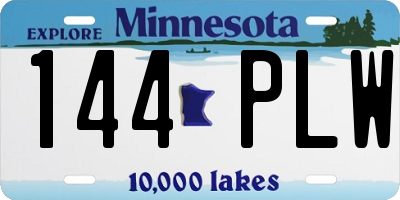 MN license plate 144PLW