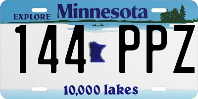 MN license plate 144PPZ