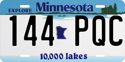 MN license plate 144PQC