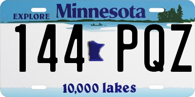 MN license plate 144PQZ