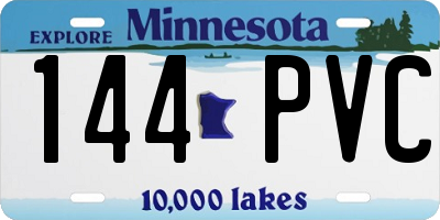 MN license plate 144PVC