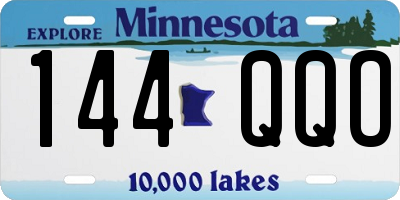 MN license plate 144QQO