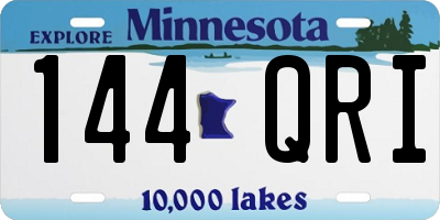 MN license plate 144QRI