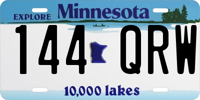MN license plate 144QRW