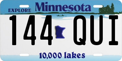 MN license plate 144QUI