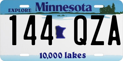 MN license plate 144QZA