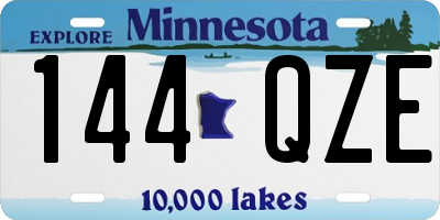 MN license plate 144QZE
