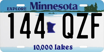 MN license plate 144QZF