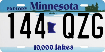 MN license plate 144QZG