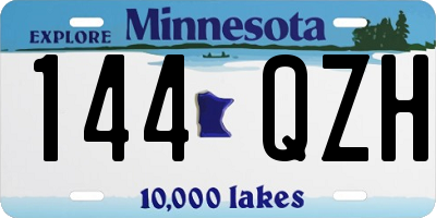 MN license plate 144QZH