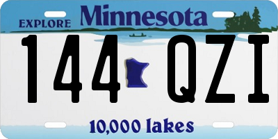 MN license plate 144QZI