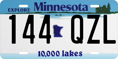 MN license plate 144QZL